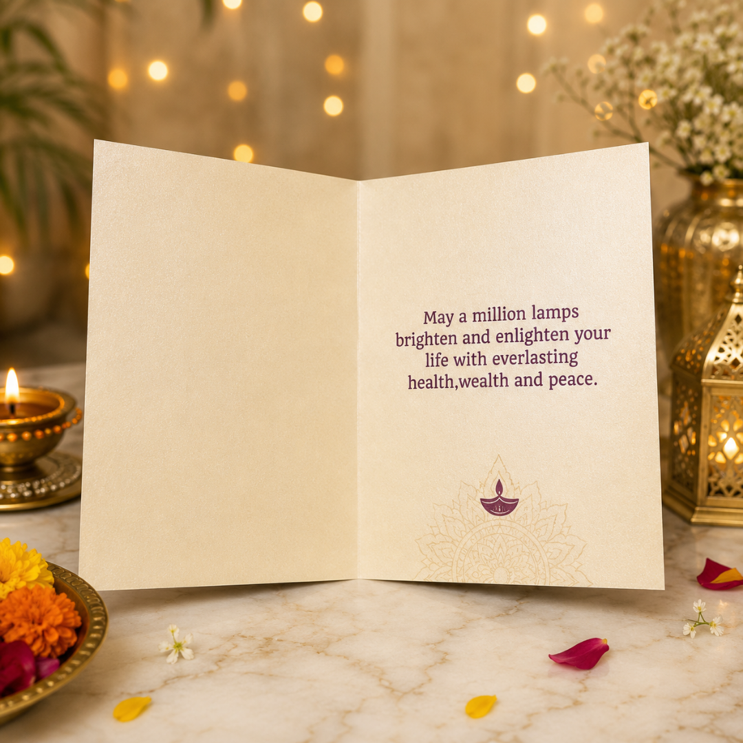 Budget Diwali Gift Combo – Diary, Coffee Pen, Candle & Greeting Card in Gift Bag