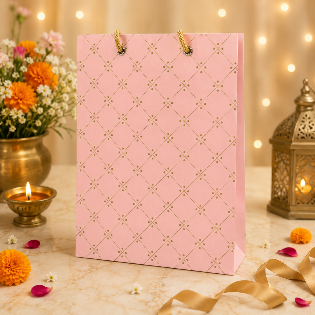 Budget Diwali Gift Combo – Diary, Coffee Pen, Candle & Greeting Card in Gift Bag
