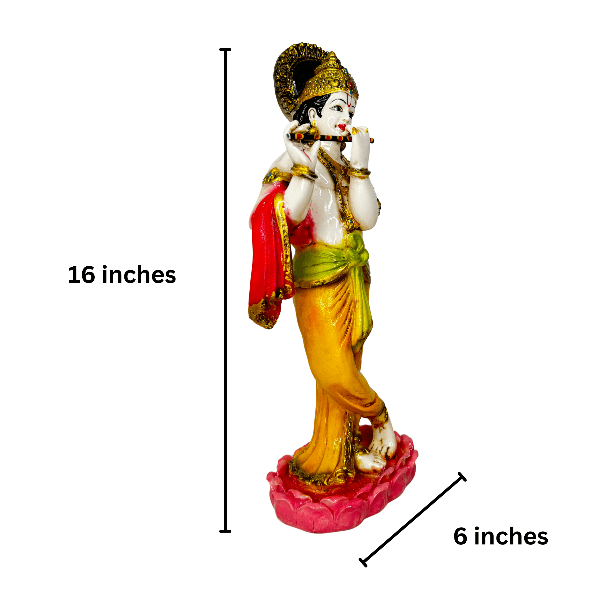 Lord Krishna Idol Big Size  (Size: 6 x 16 inches)