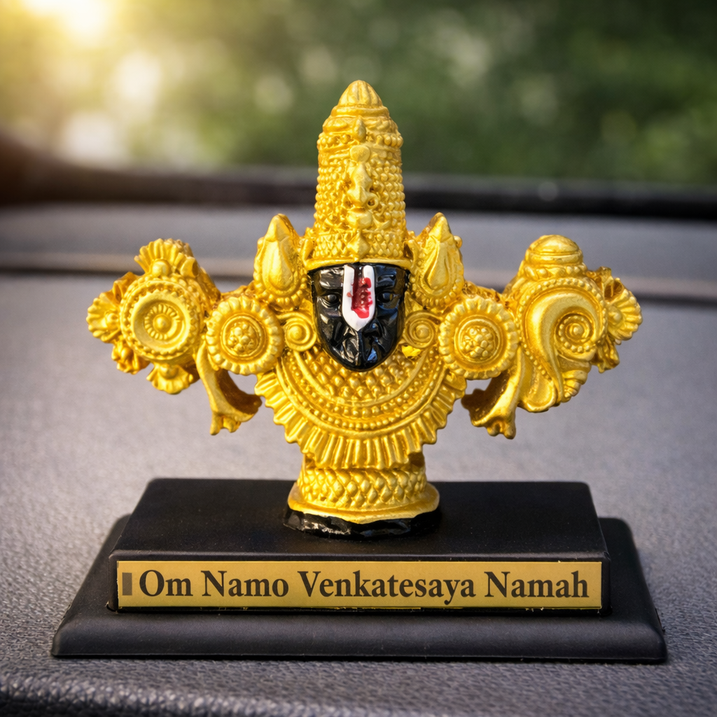 Tirupati Balaji Idol for Car Dashboard, Home, Office, Desk Decor, Gift