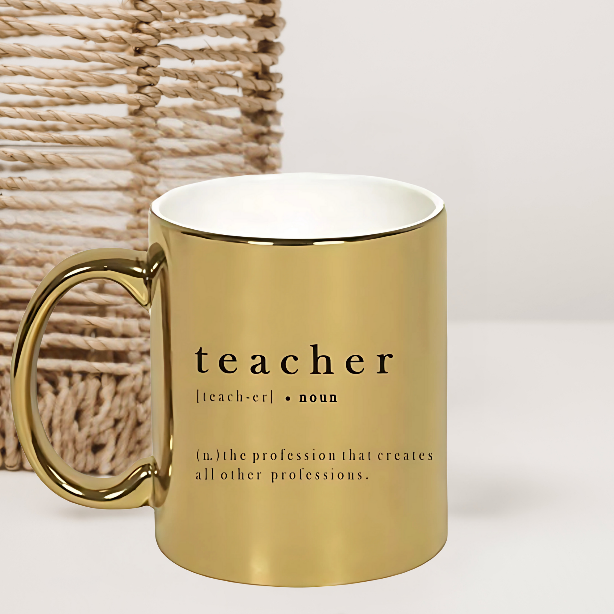 Golden Mug for Teacher Coffee Mug for Teachers Day Gift for Sir Madam