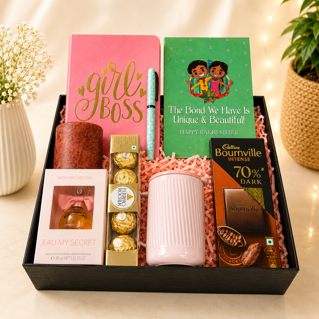 Rakshabandhan/Rakhi Hamper with Chocolate for Sister/Sis/Didi