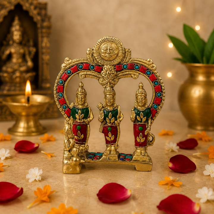 100% Pure Brass Ram Darbar Idol (5 Inches)
