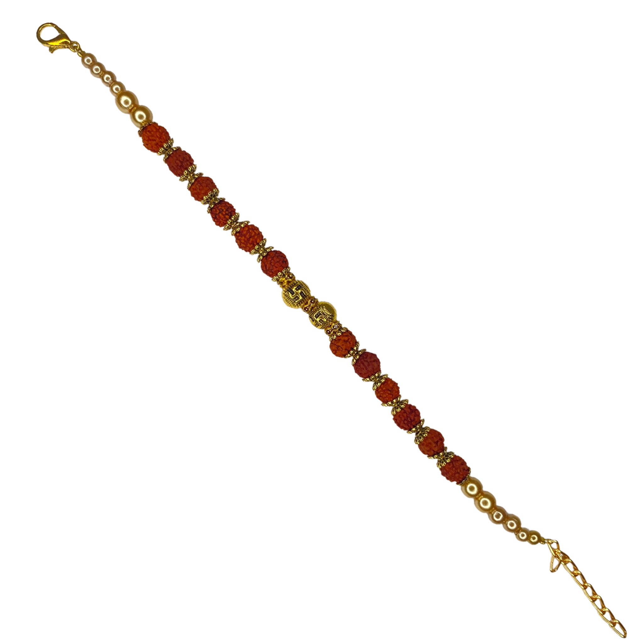 Rudraksha Bracelet Rakhi with Greeting Card