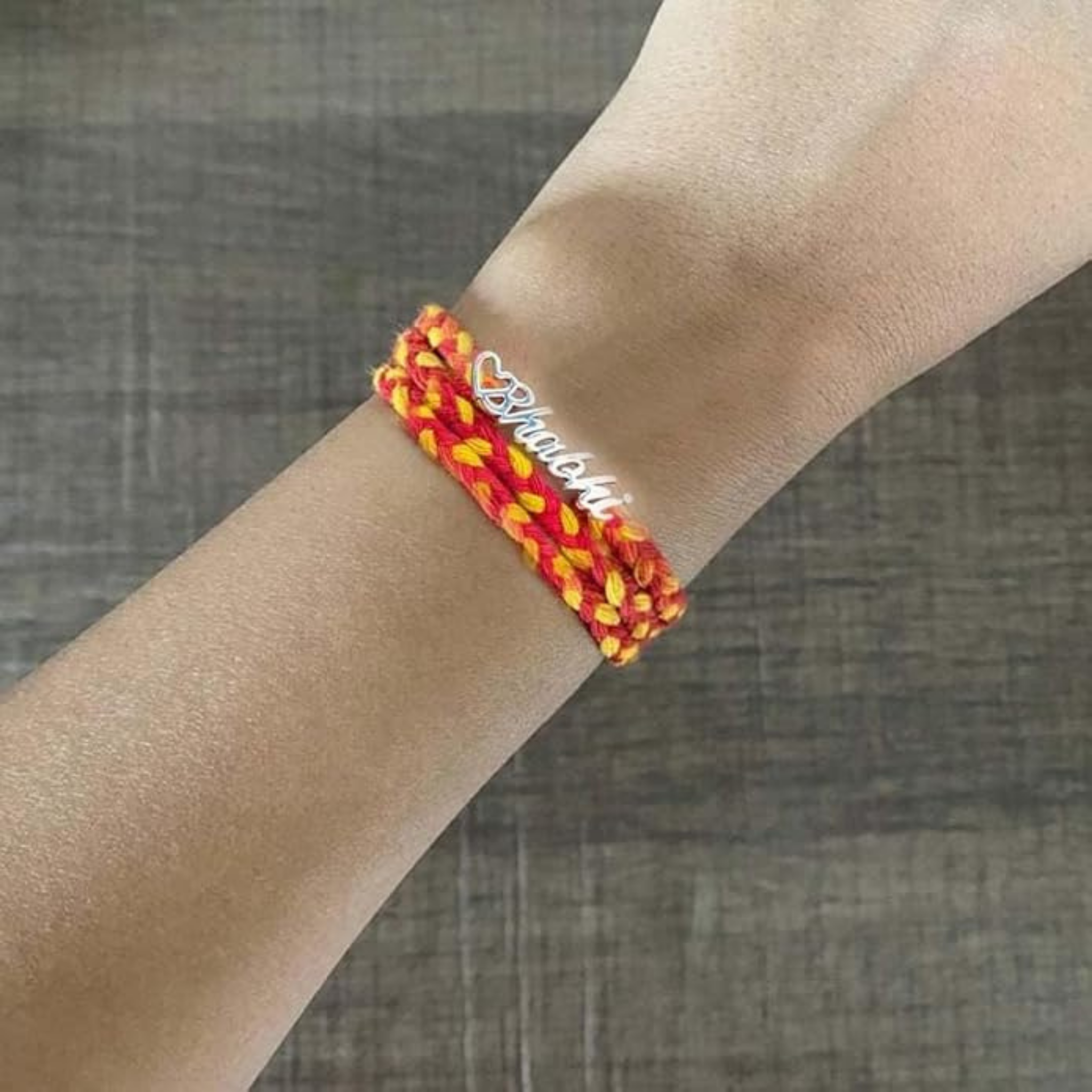 Bhaiya Bhabhi Rakhi Set - Happy Rakhi Greeting Card with Silver Rakhi for Bhaiya and Bhabhi