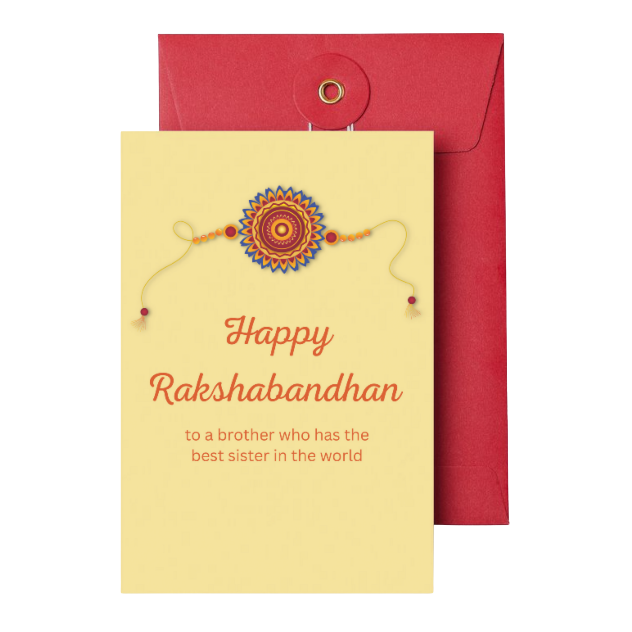 Best Rakshabandhan Hamper Gift Box with Greeting Card, Coffee Mug, Perfume, Pen & Keychain Set, Evil Eye Rakhi