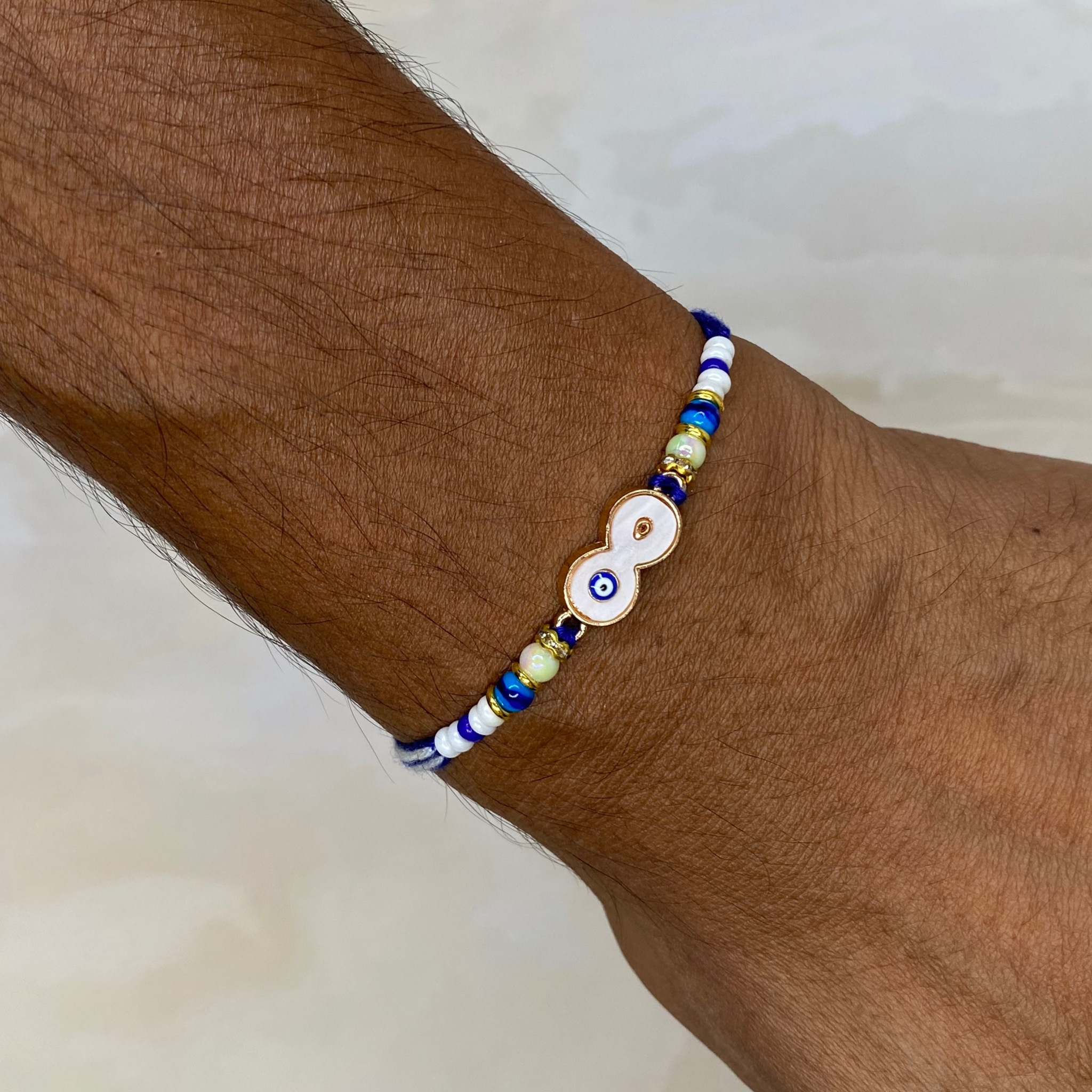 Evil Eye Infinity Rakhi with Rakhi Greeting Crad for Brother Bro Bhaiya Bhai