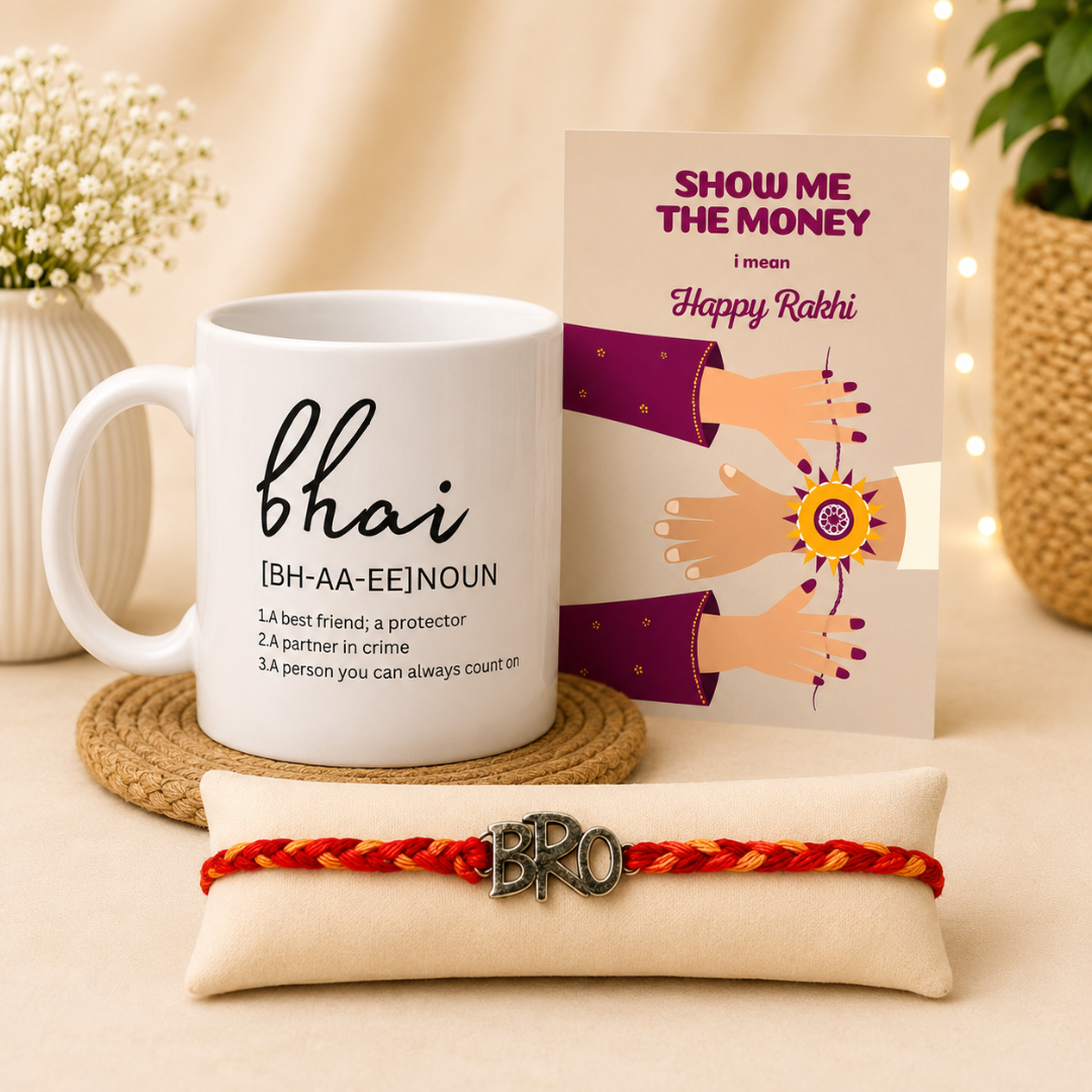 Bro Silver Rakhi Gift Combo
