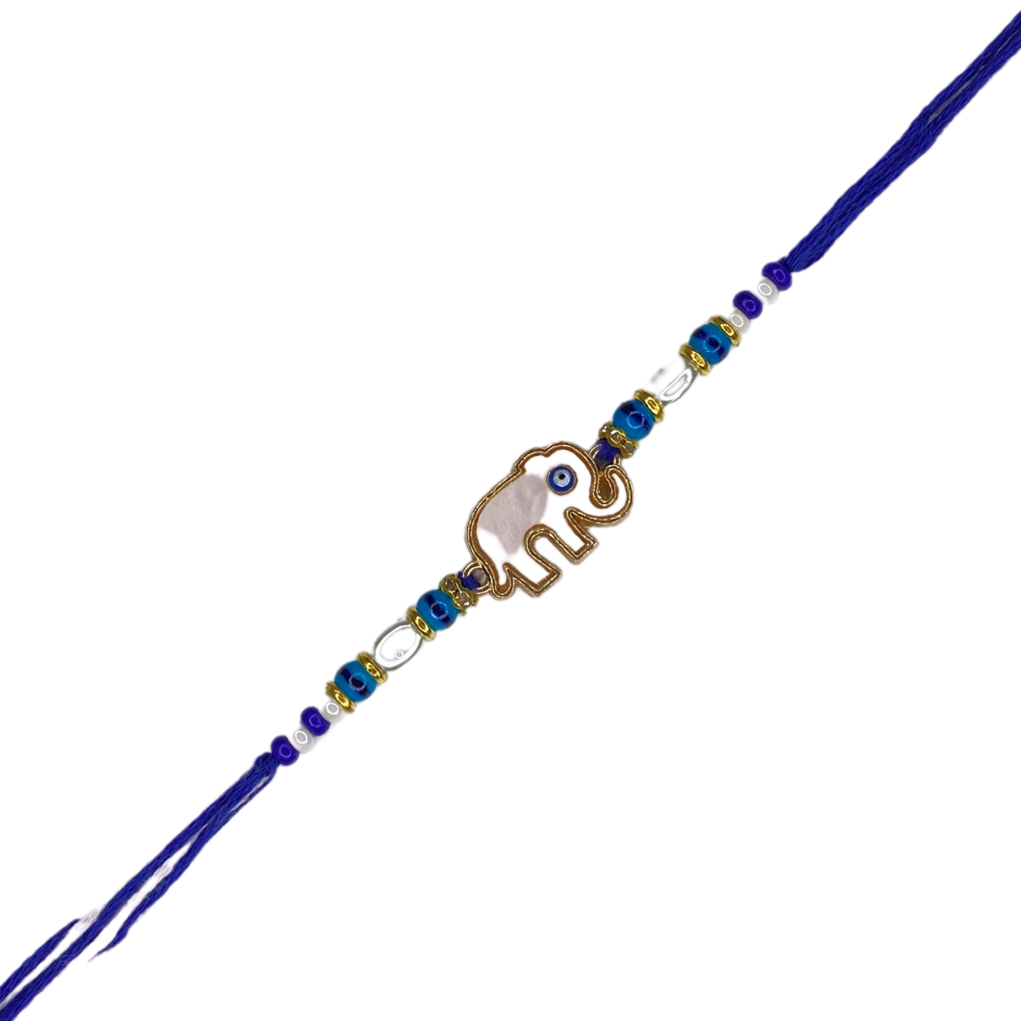 Evil Eye Elephant Rakhi with Rakhi Greeting Crad for Brother Bro Bhaiya Bhai