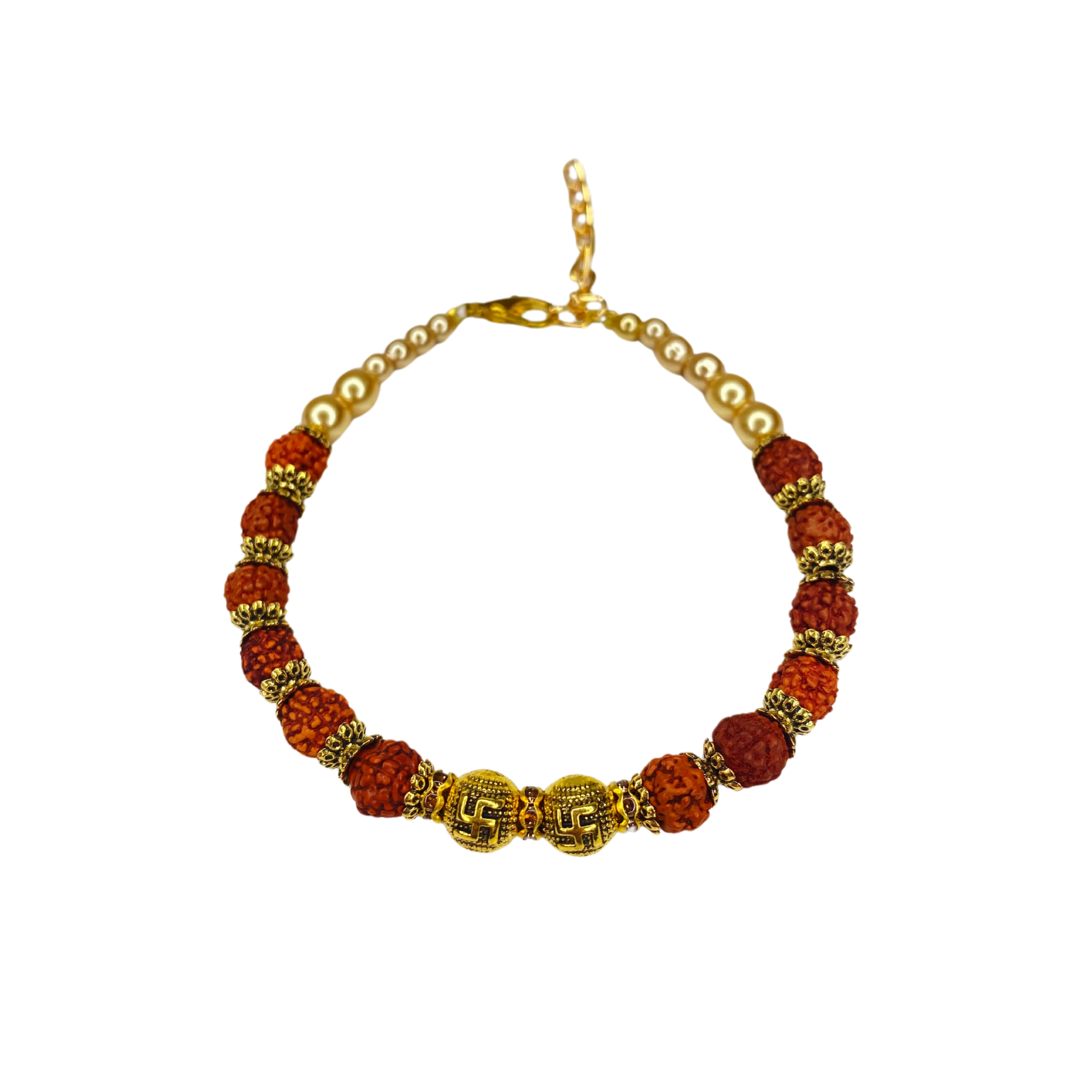 Rudraksha Bracelet Rakhi with Greeting Card