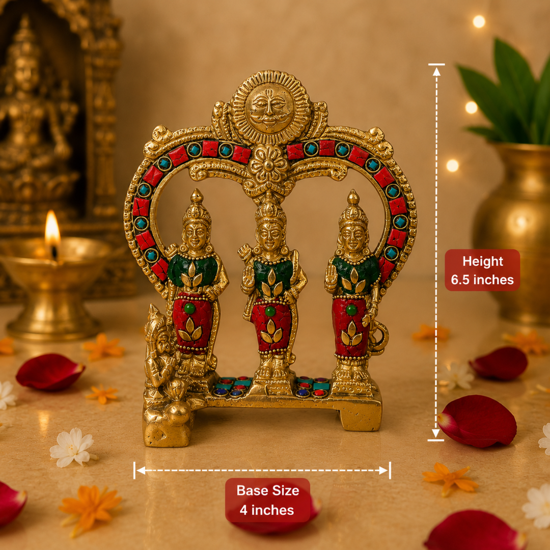 100% Pure Brass Ram Darbar Idol (5 Inches)