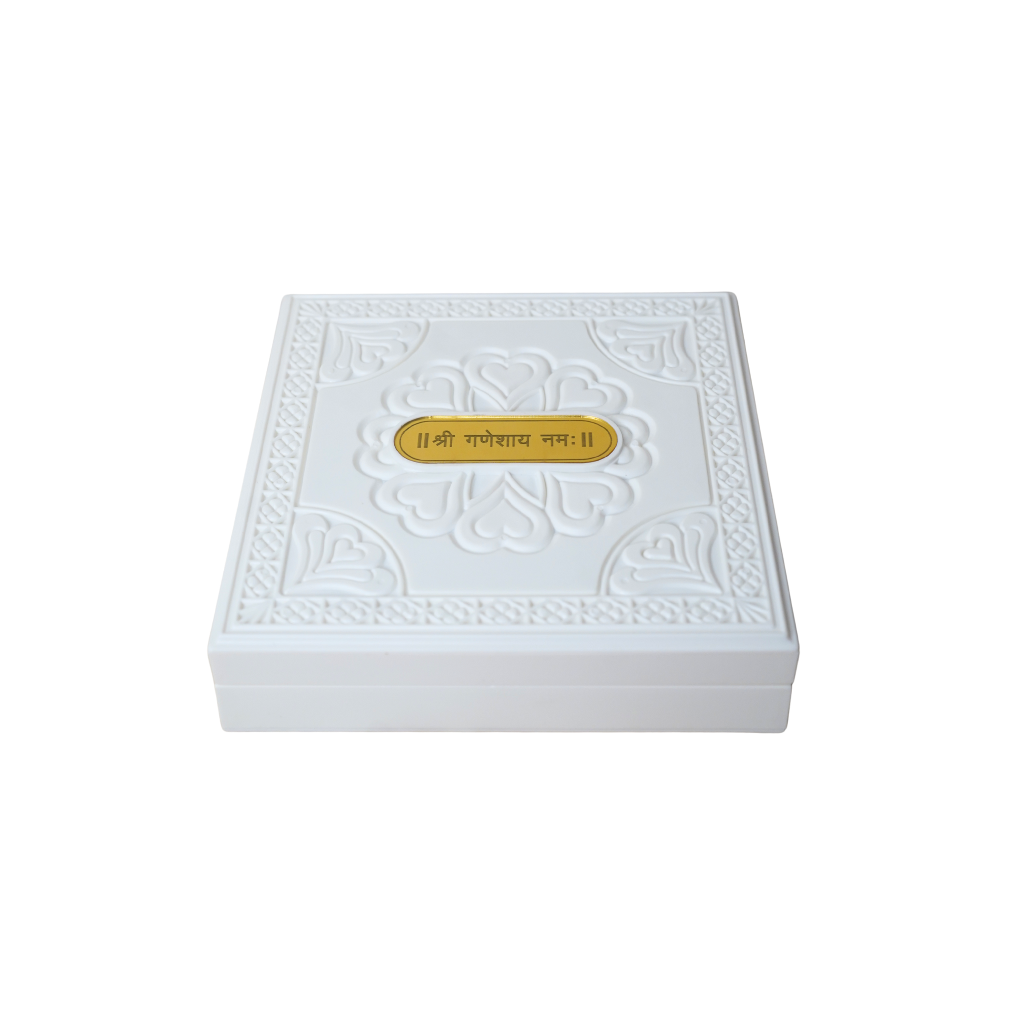 24KT Gold Plated Ganesha Idol with Charan Paduka for Puja and Gifting - Birthday, Anniversary, Diwali - 7 x 7 inches | Pocket Temple Ganesh