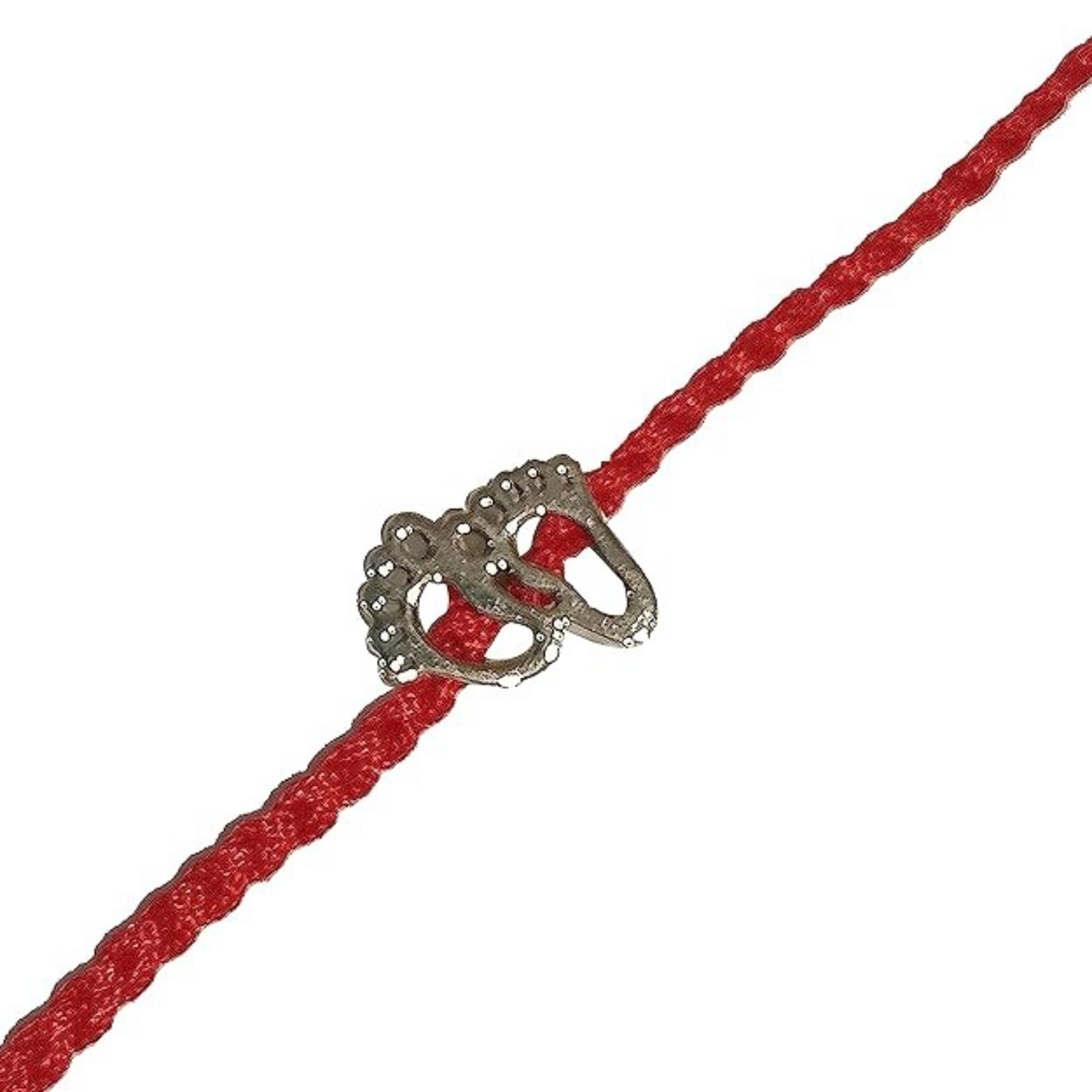 Happy Rakhi Greeting Card with Feet Shape of Bal Kirshna Silver Rakhi for Brother