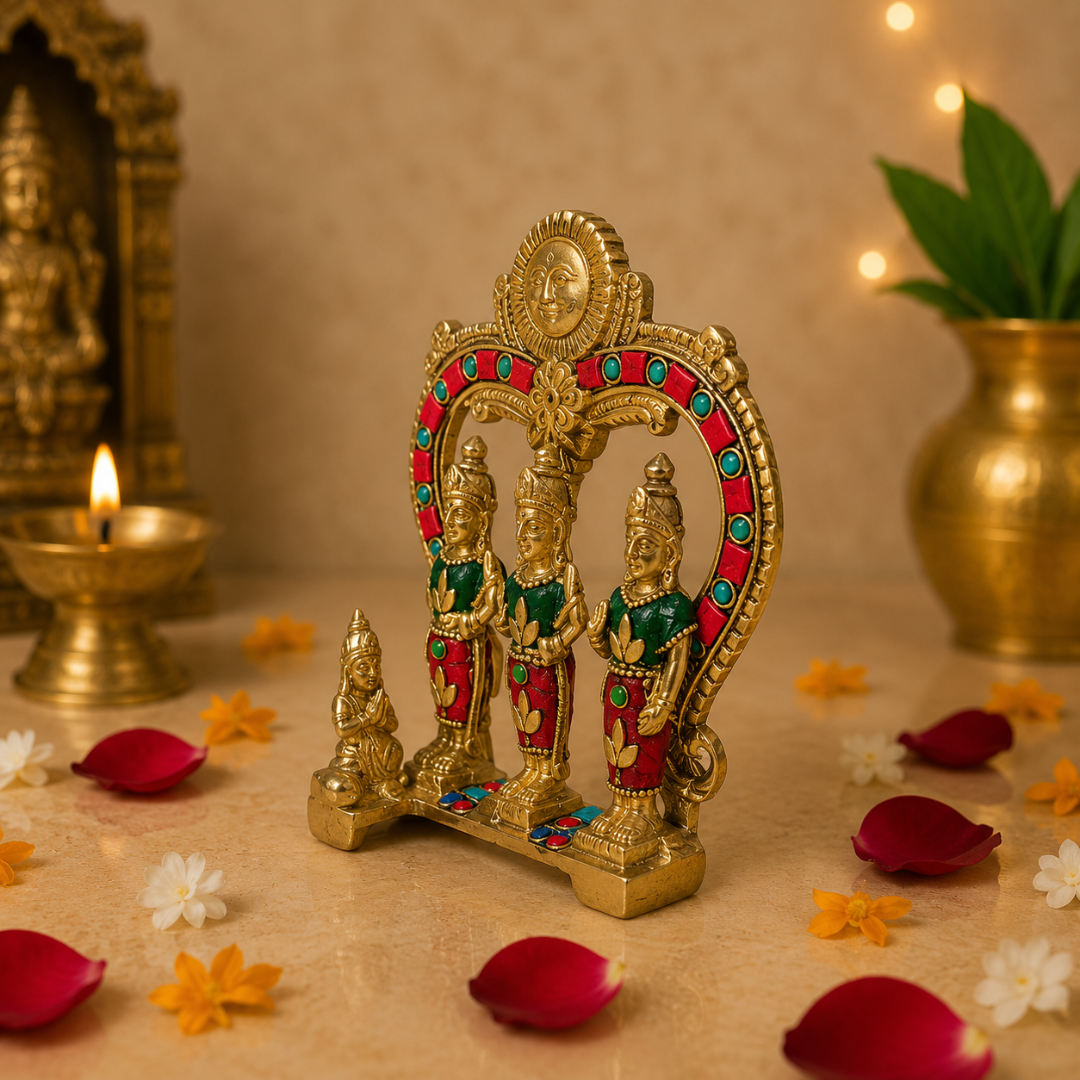 100% Pure Brass Ram Darbar Idol (5 Inches)