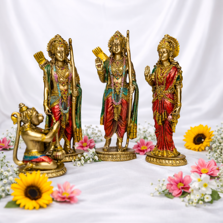 Ram Darbar with Ram, Laxman, Sita and Hanuman Murti Idol Statue