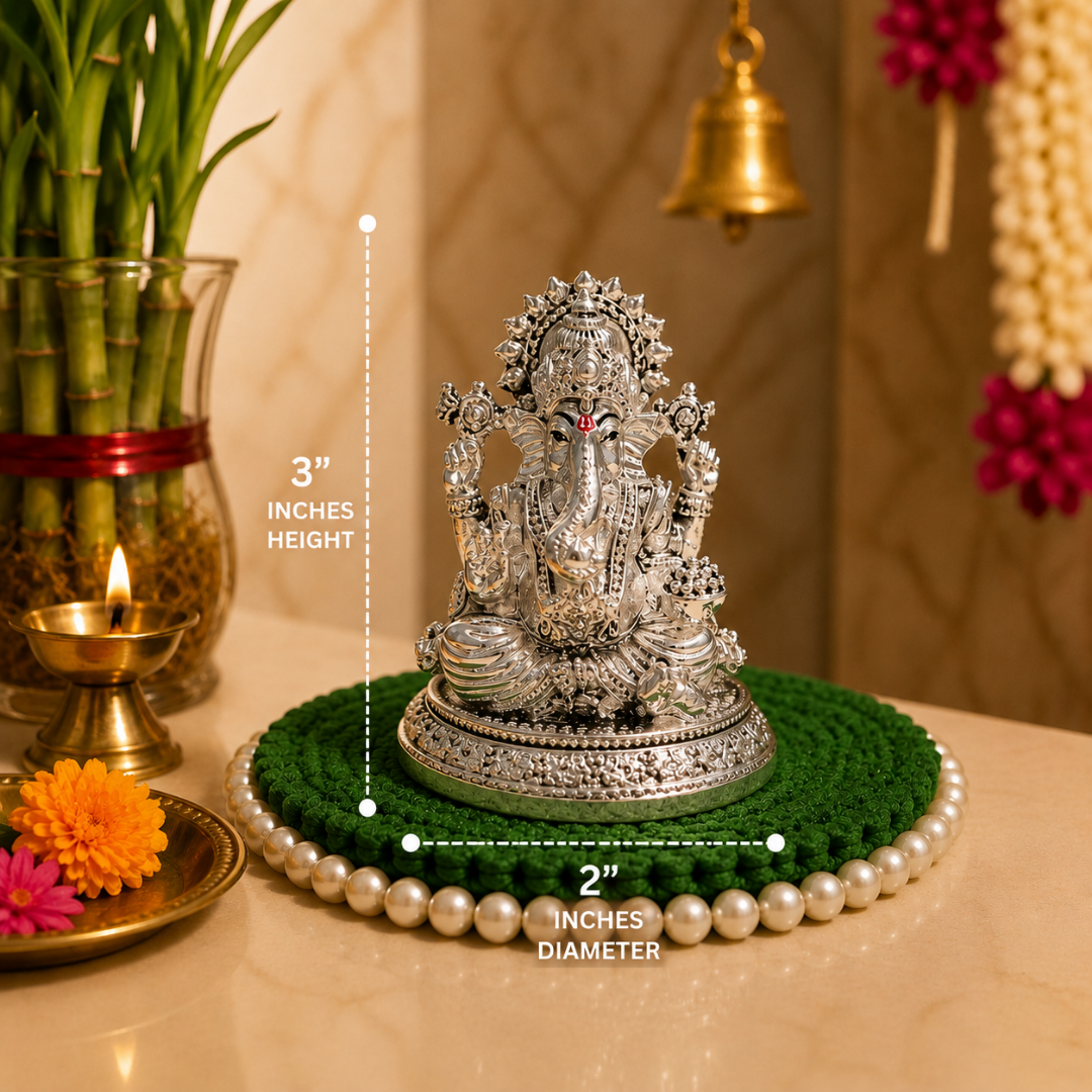 999 Silver Plated Ganesha Idol with Premium Gift Box