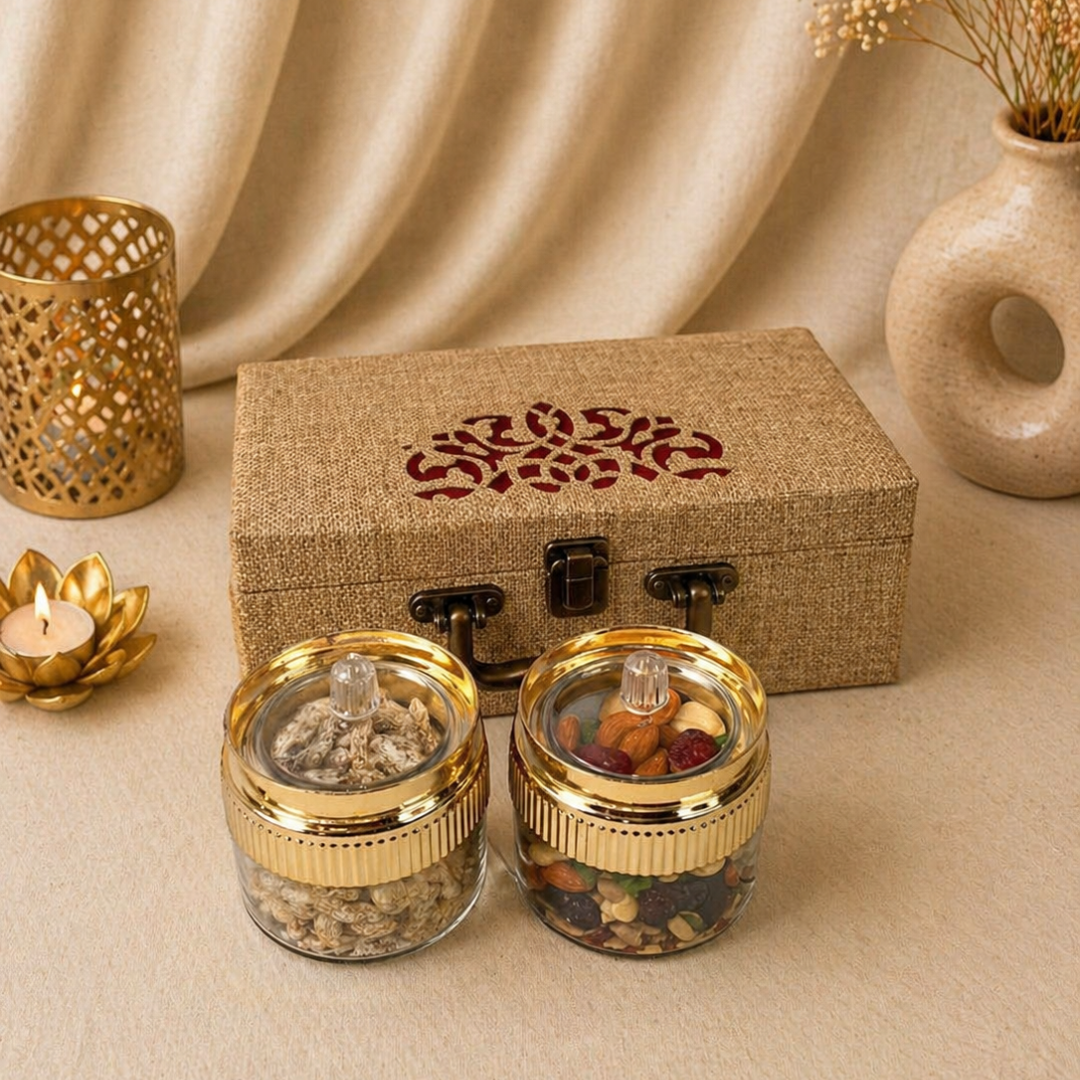 Dry Fruits Corporate Gift Hamper with 2 Jars - Breakfast Mix & Pan Kishmish