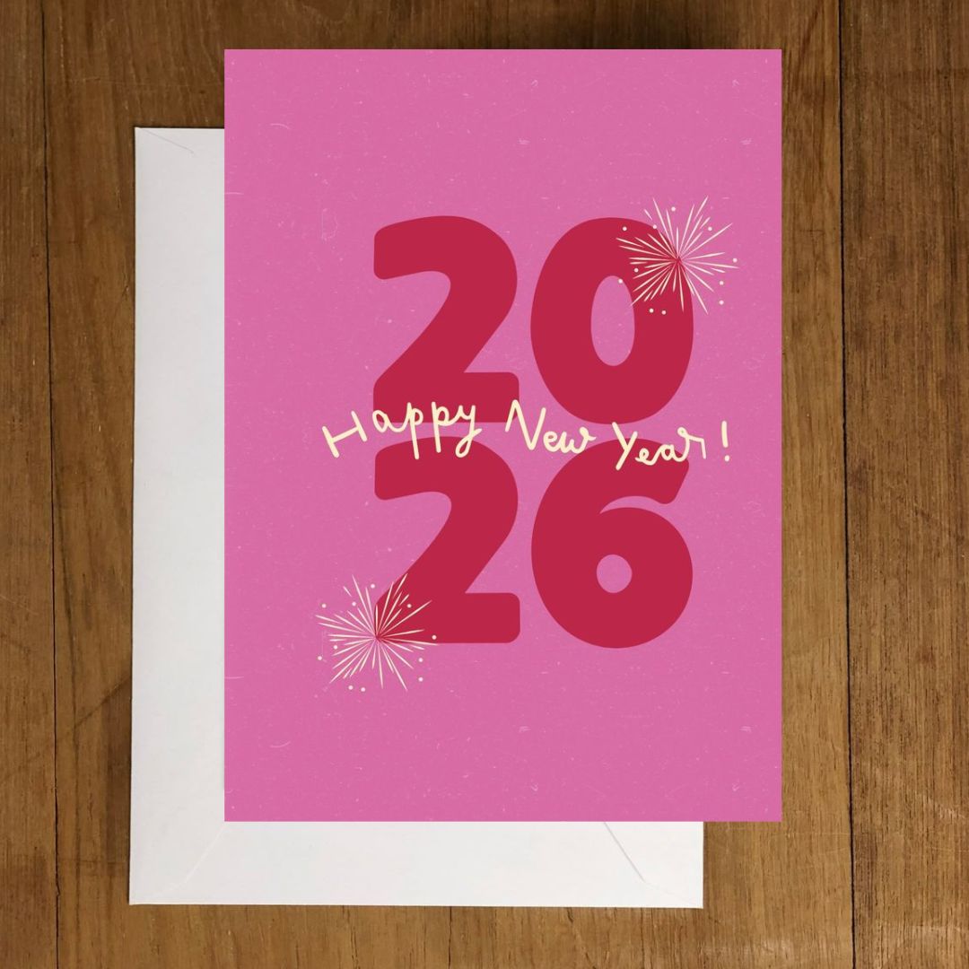 New Year Greeting Card for Family, Friends, Men, Women, Husband, Employee, Corporate