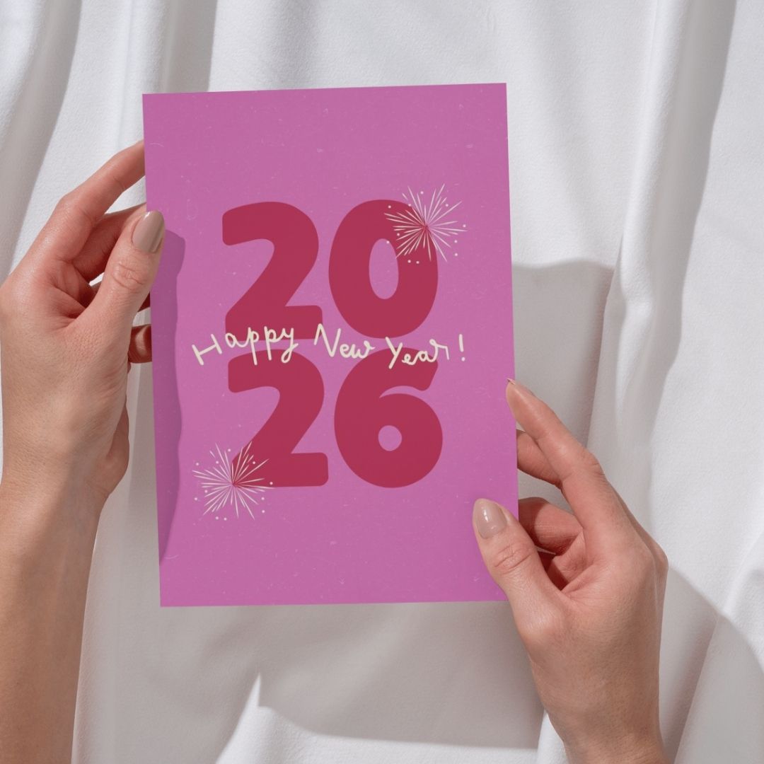 New Year Greeting Card for Family, Friends, Men, Women, Husband, Employee, Corporate