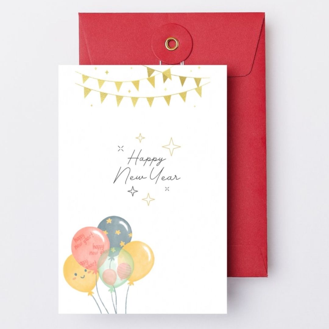 Happy New Year Greeting Card 2026 for Friends, Family & Colleagues