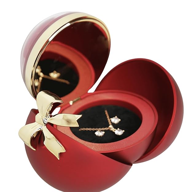 Forever Rose, Pendant with Golden Detailing, Anti-Tarnish Chain and Earring Set in a Gift Box