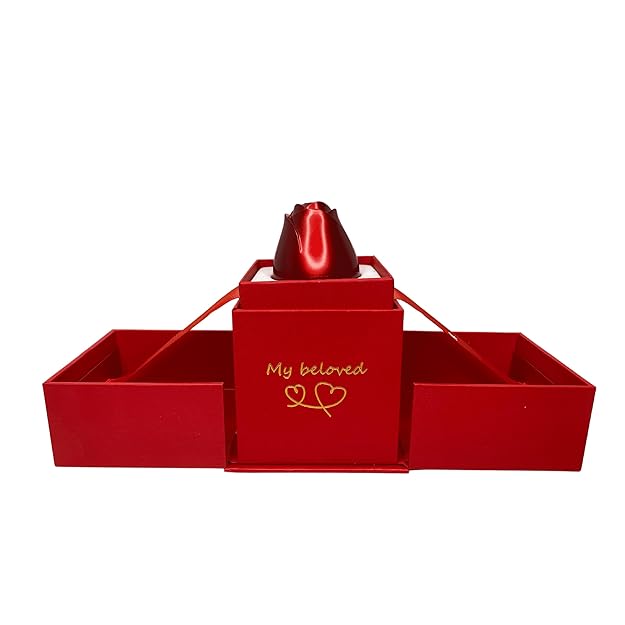 Forever Rose, Heart Ring with Golden Detailing in a Gift Box