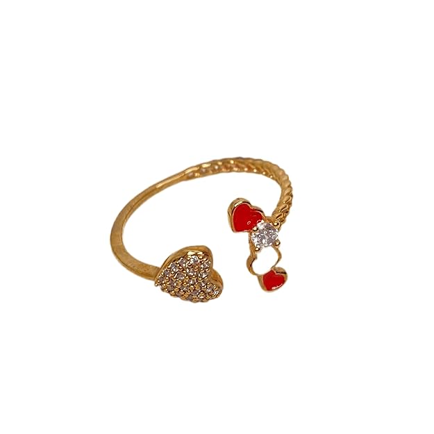 Forever Rose, Heart Ring with Golden Detailing in a Gift Box