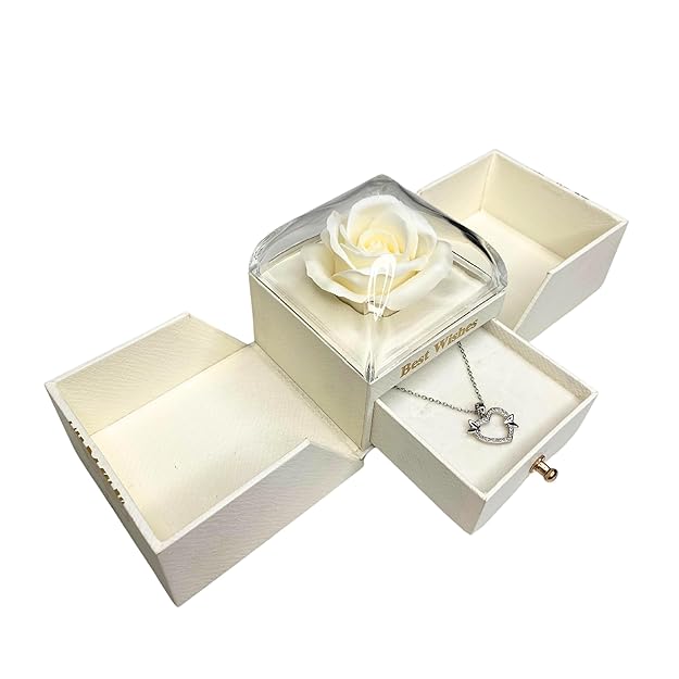Forever Rose and Heart Pendant Gift Combo in Box