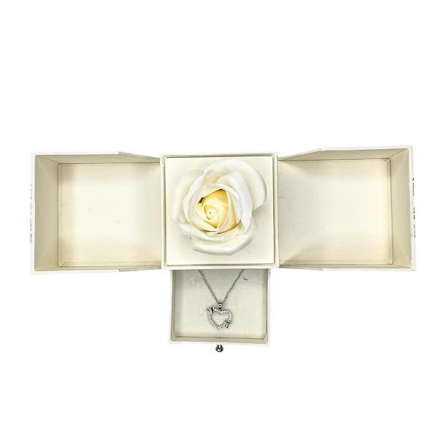 Forever Rose and Heart Pendant Gift Combo in Box