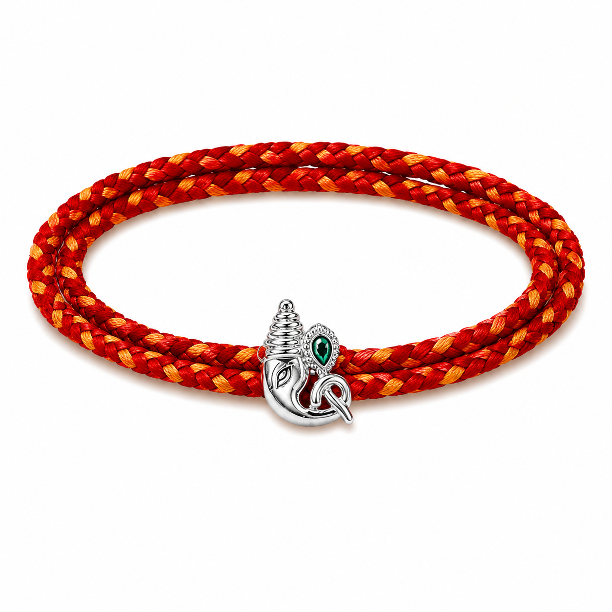 925 Pure Silver Ganesha Rakhi for Brother Bhai - Premium Silver Rakhi with Roli Chawal Pack & Greeting Card | Luxury Raksha Bandhan Gift