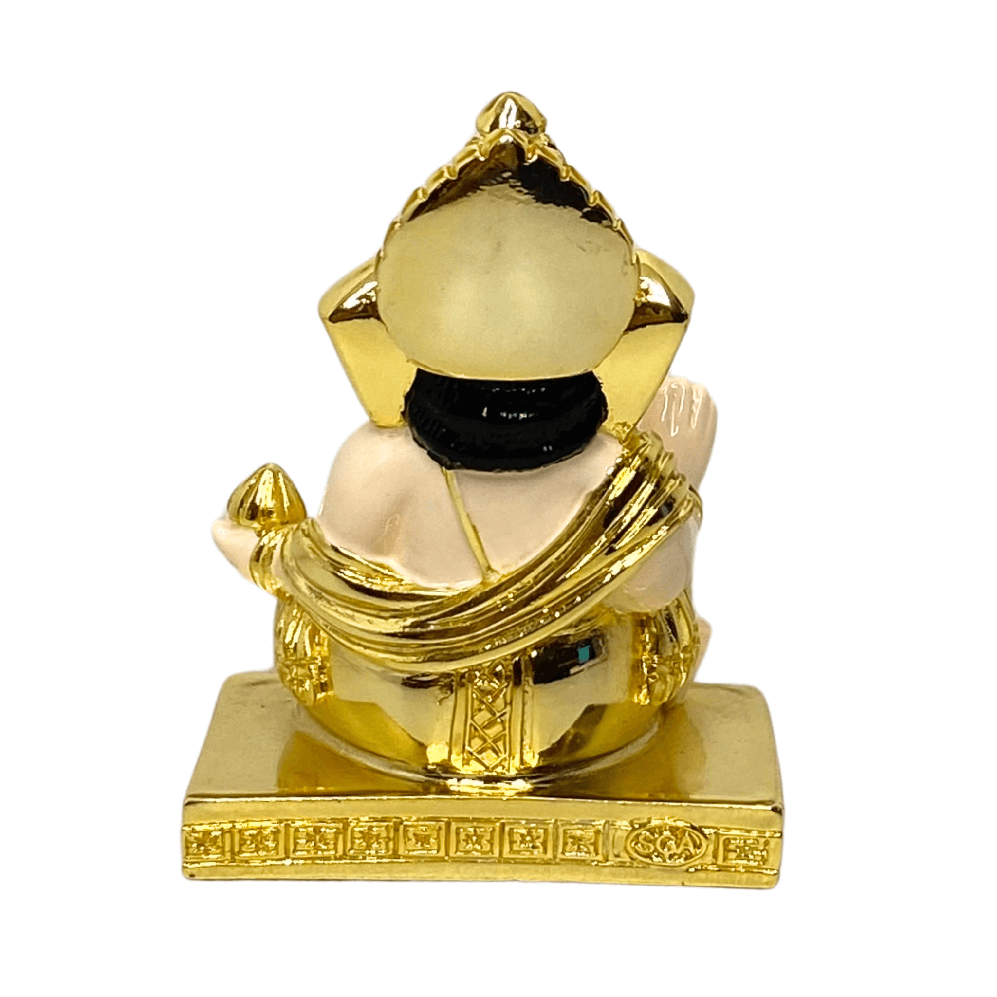 Ganesha 24KT Gold Plated Idol for Home Decor, Office Desk, Car Dashboard