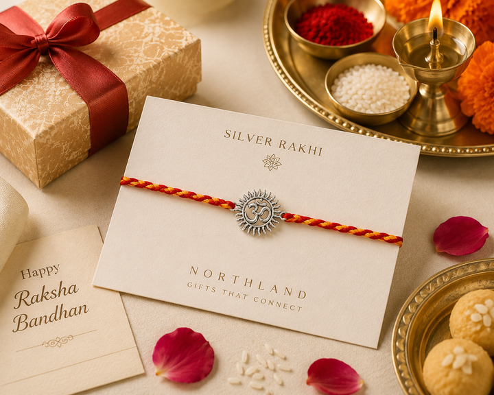 Om Silver Rakhi for Brother