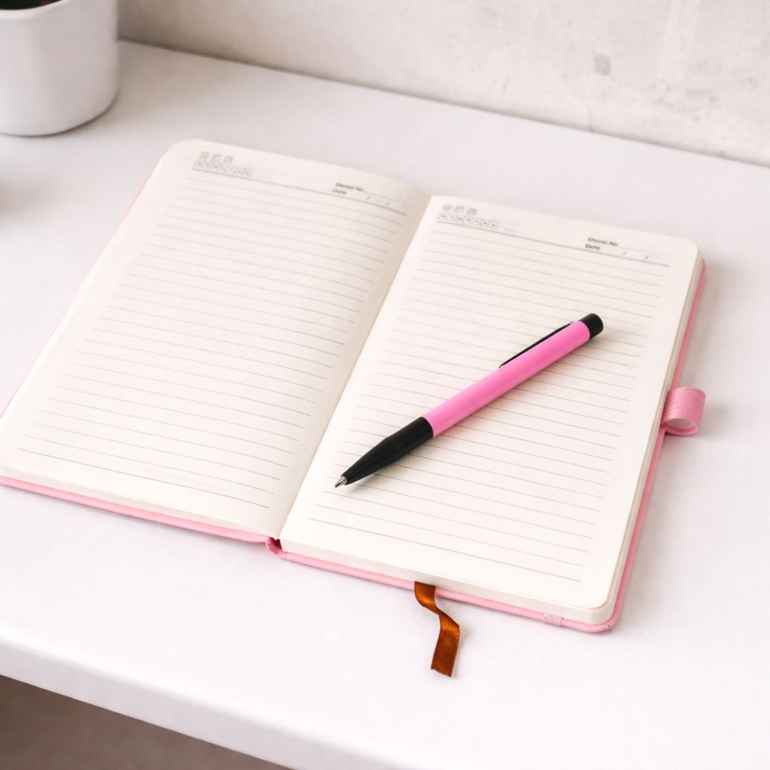 Pink Gift Combo for Farewell and Retirements with a Diary, Pen and Greeting Card