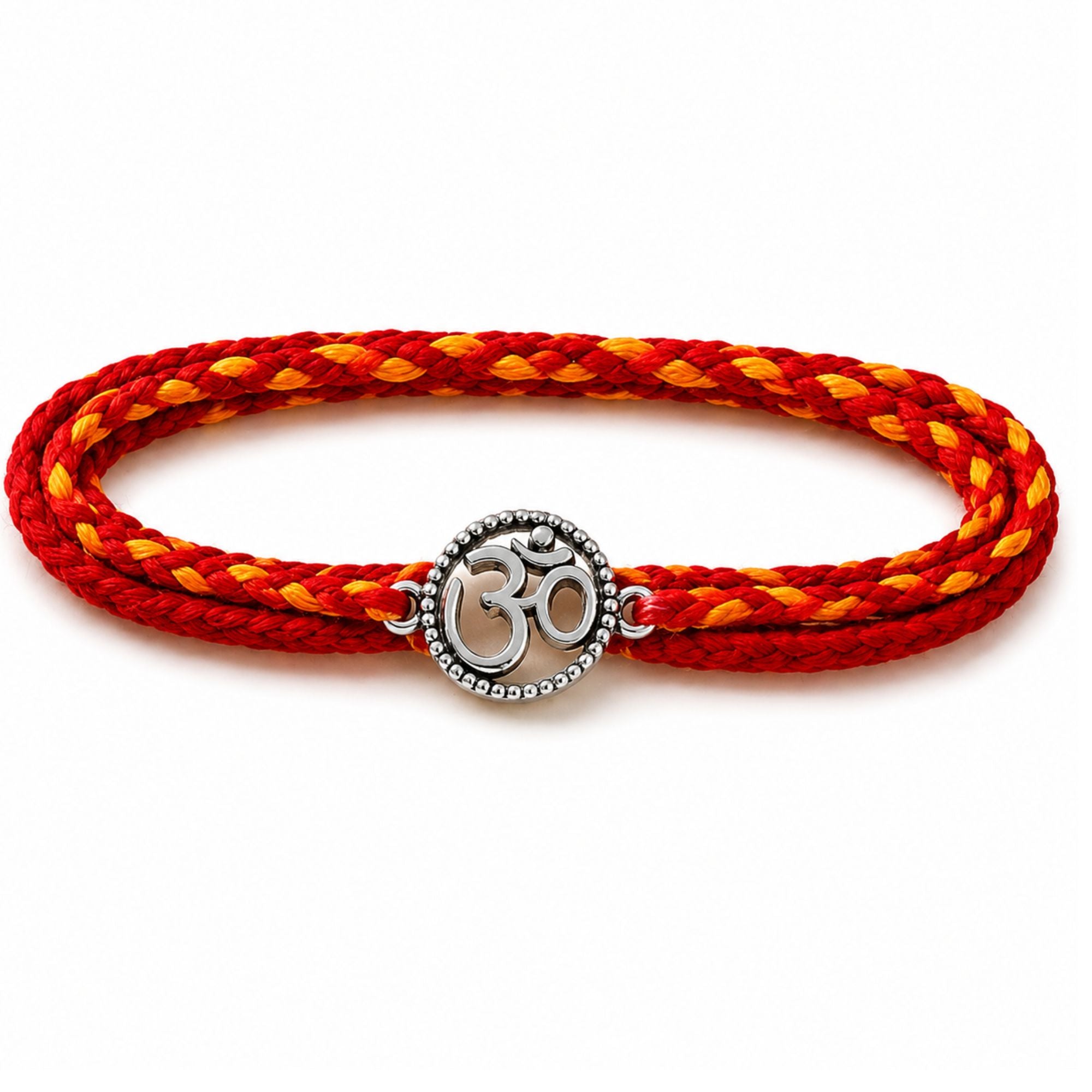 Pure 925 Silver Om Rakhi for Brother Bhai | Silver Rakhi with Roli Chawal & Greeting Card