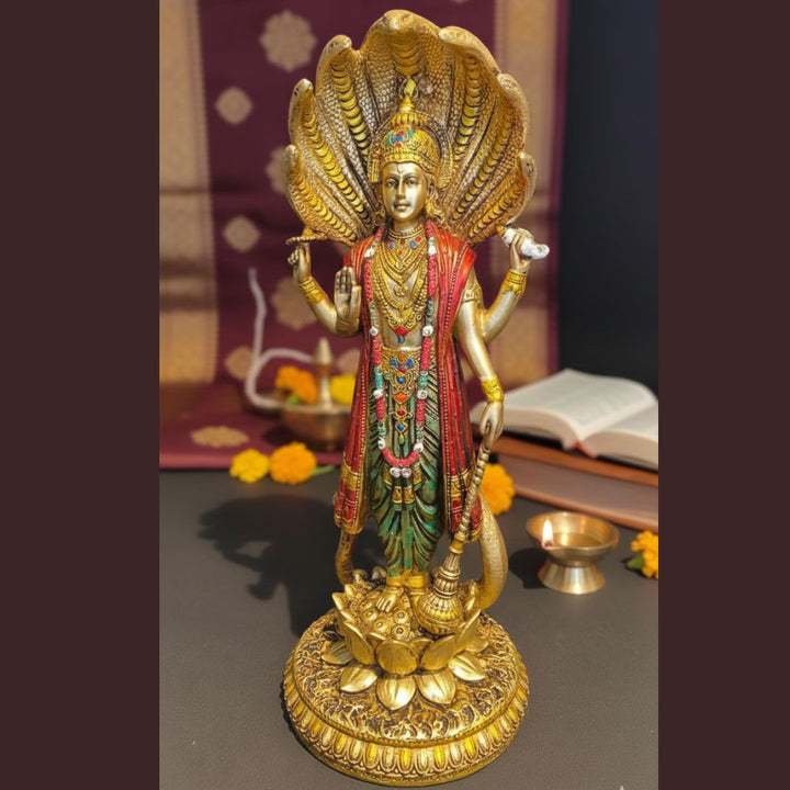 Venkatesh Narayan Design Vishnu Ji Idol - 11 Inch