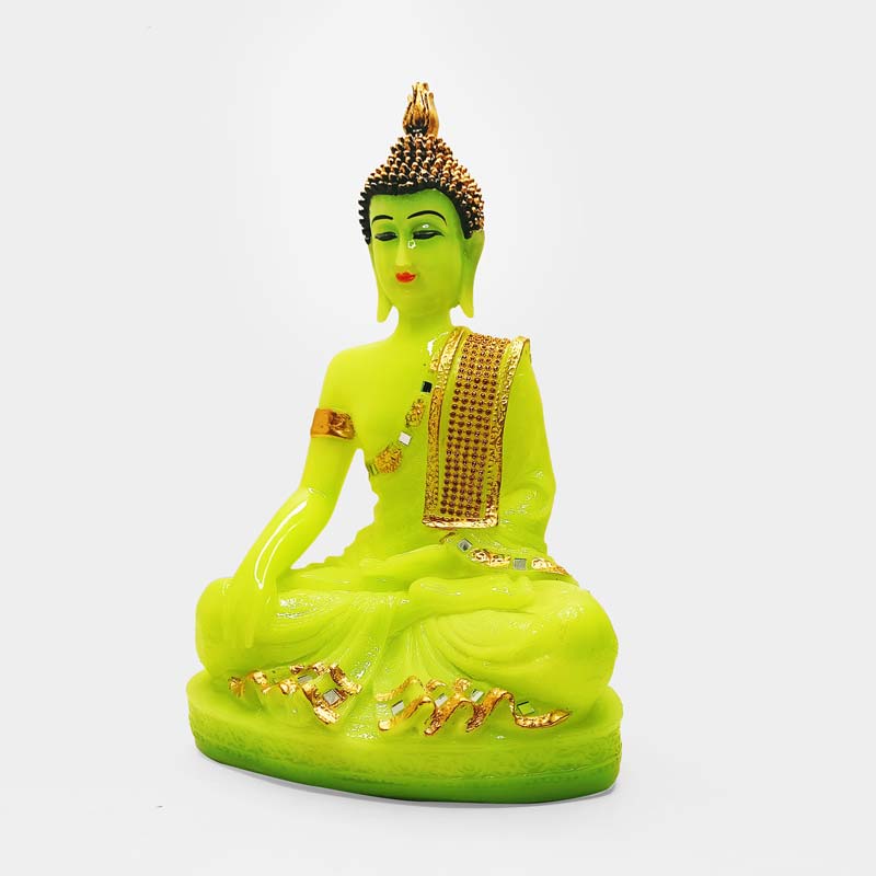 Amazon.com: Global Grabbers Polyresin Sitting Buddha Idol Statue Showpiece  for Home Decor Decoration Gift Gifting Items-A_SIL-BS2-(00), Silver : Home  & Kitchen