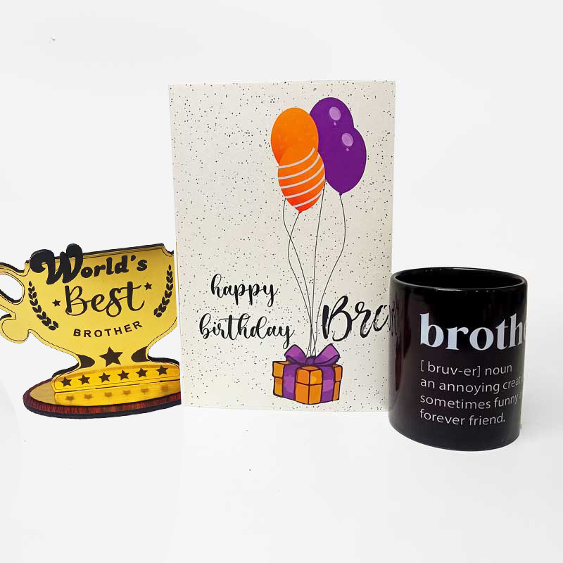 Buy NH10 DESIGNS Happy Birthday Brother Printed Mug with Keychain Text  Quote Family Name Brother Written Mug Birthday Gift for Brother Mug Gift  for Brother Coffee Cup (HBWMKV 25) Online at Low