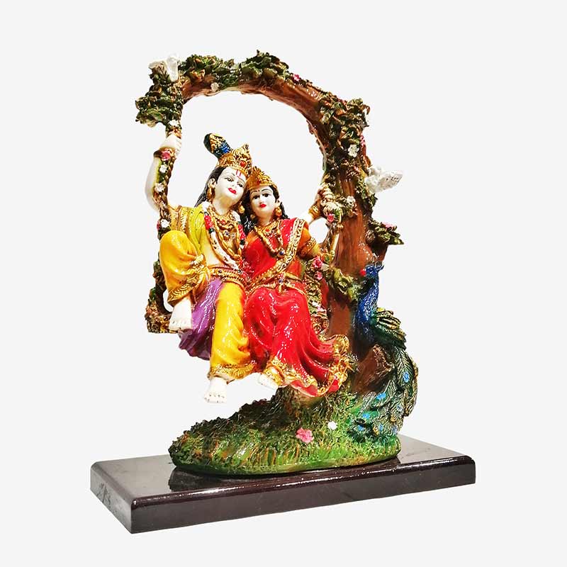 Lord Krishna Idol Statue Krishna Idols Gold Plated Flute Playing Krishan  Decorative Showpiece Figurine for Pooja Room & Gift
