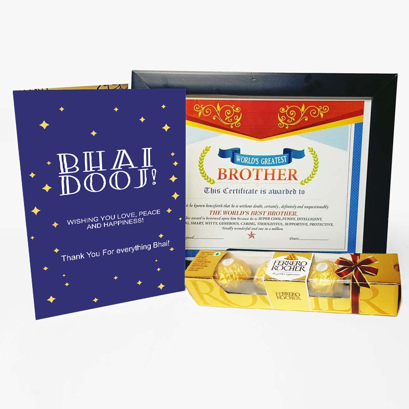 Bhai Dooj Chocolate Gift Set for Brother with Tikka,Roli,Moli,Chawal -World  Best Brother Chocolate Message-Surprise Bhaiya Dooj Gift Pack : Amazon.in:  Grocery & Gourmet Foods
